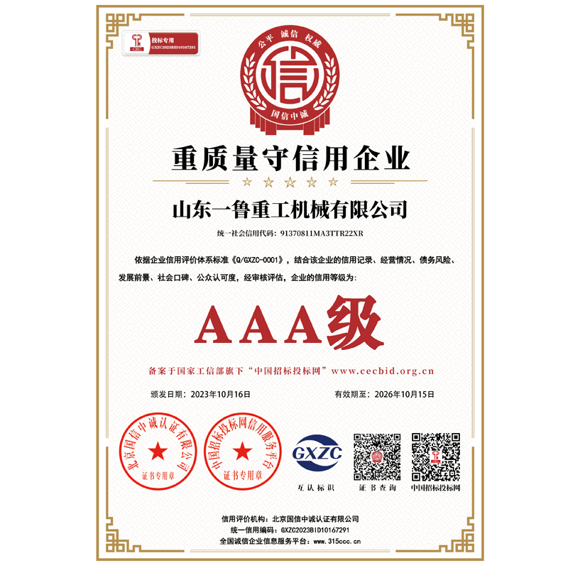 重质量守信用企业